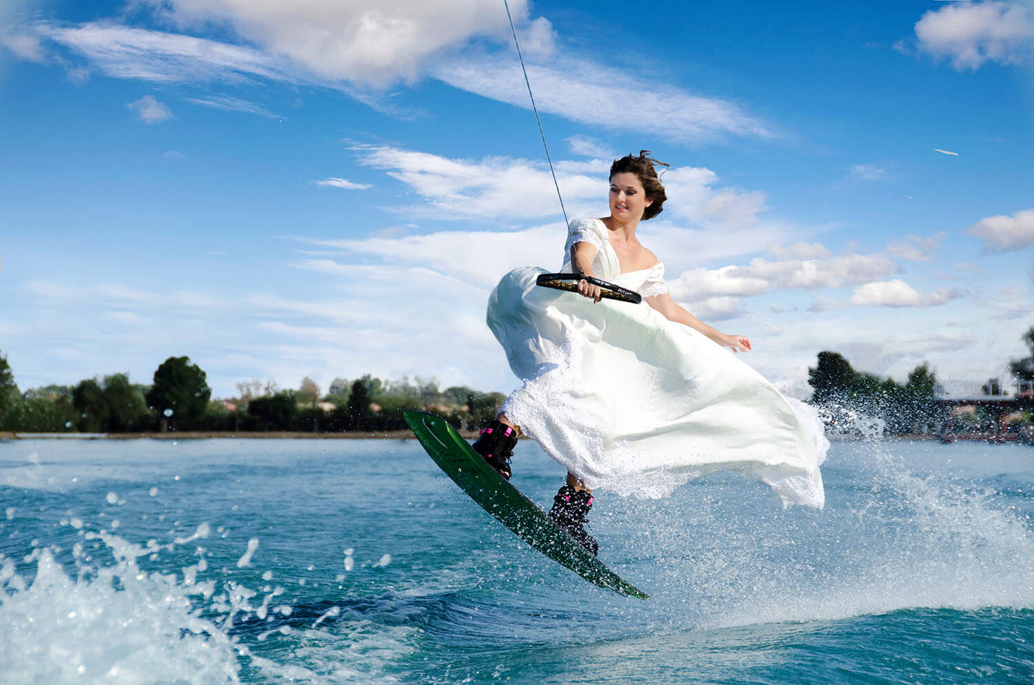 Why not try wedding photography that’s unique? This was taken in a Bakersfield lake. 